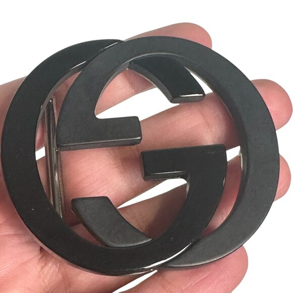 Gucci Black Glossy Matte Belt Buckle Only - Picture 1 of 9
